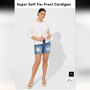 New Torrid Super Soft Tie-Front Cardigan Ivory Versatile Knit Cardi plus Size 5x